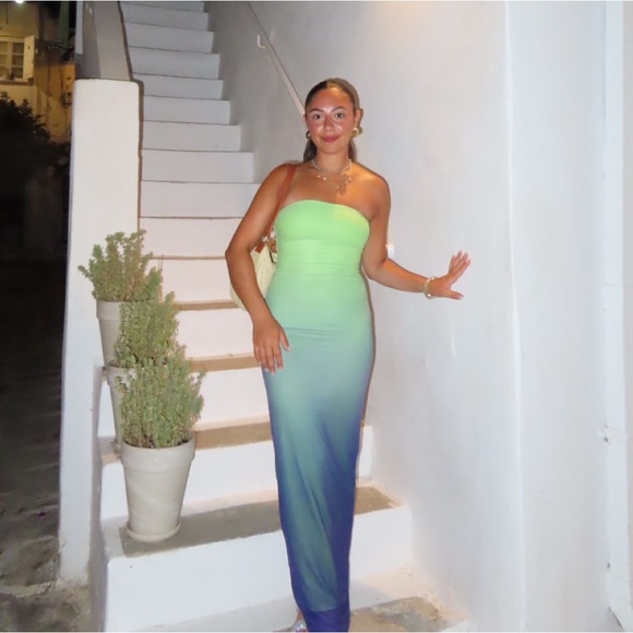 OMBRE STRAPLESS MAXI DRESS - Picture 4 of 4